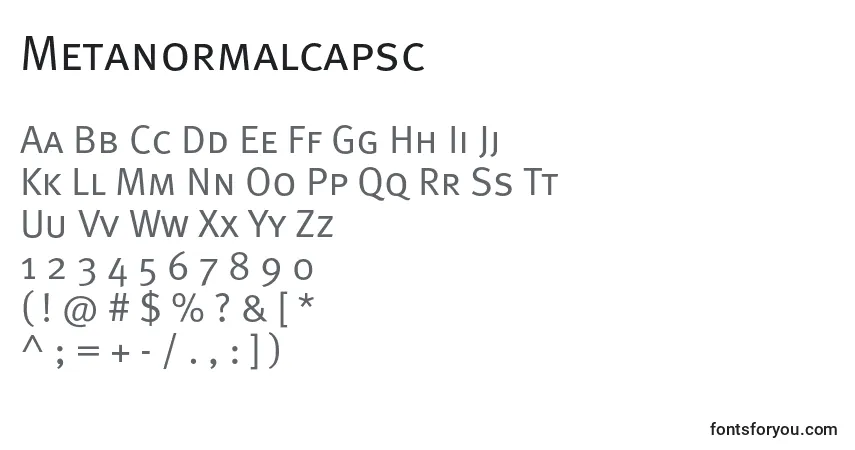 Czcionka Metanormalcapsc – alfabet, cyfry, specjalne znaki