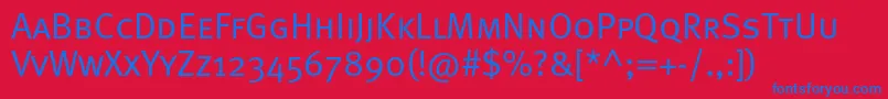 Metanormalcapsc Font – Blue Fonts on Red Background