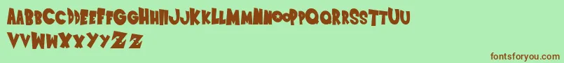 SaiyanSansLeftObliqueregular Font – Brown Fonts on Green Background