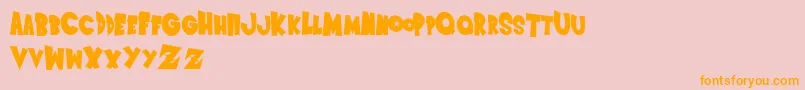 SaiyanSansLeftObliqueregular Font – Orange Fonts on Pink Background