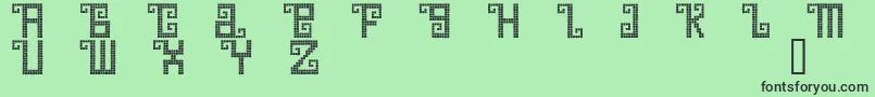 Fonte QuetzalDemo – fontes pretas em um fundo verde