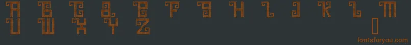 QuetzalDemo-fontti – ruskeat fontit mustalla taustalla
