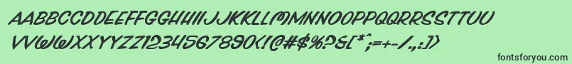 Pressdarlingexpandital Font – Black Fonts on Green Background