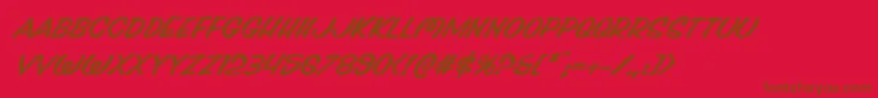 Pressdarlingexpandital Font – Brown Fonts on Red Background