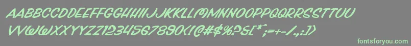 Pressdarlingexpandital Font – Green Fonts on Gray Background