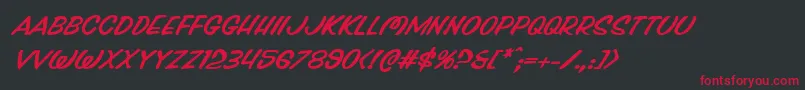 Pressdarlingexpandital Font – Red Fonts on Black Background
