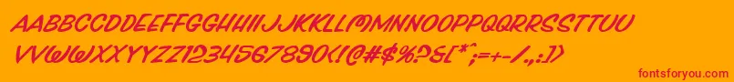 Pressdarlingexpandital Font – Red Fonts on Orange Background