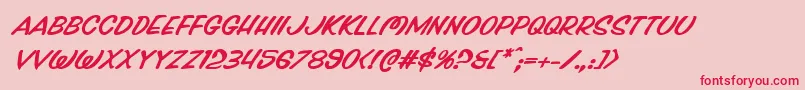 Pressdarlingexpandital Font – Red Fonts on Pink Background