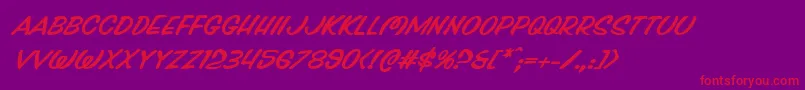 Pressdarlingexpandital Font – Red Fonts on Purple Background