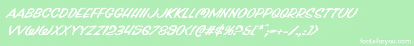 Pressdarlingexpandital Font – White Fonts on Green Background