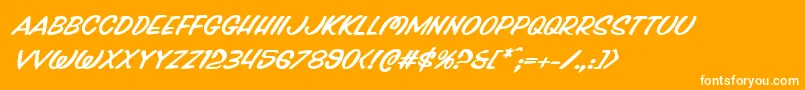 Pressdarlingexpandital Font – White Fonts on Orange Background