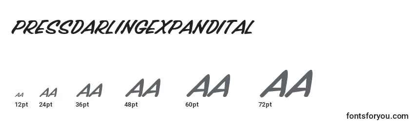 Размеры шрифта Pressdarlingexpandital