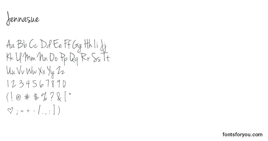 Police Jennasue - Alphabet, Chiffres, Caractères Spéciaux