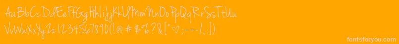 Jennasue Font – Pink Fonts on Orange Background