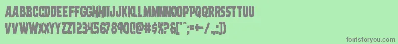 Dreadringercond Font – Gray Fonts on Green Background