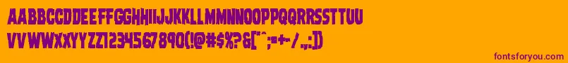 Dreadringercond Font – Purple Fonts on Orange Background