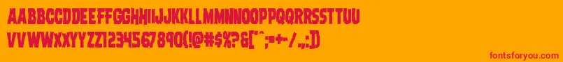 Dreadringercond Font – Red Fonts on Orange Background