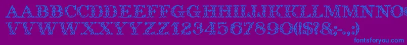 GeIronWorks-Schriftart – Blaue Schriften auf violettem Hintergrund