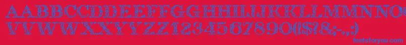 GeIronWorks Font – Blue Fonts on Red Background