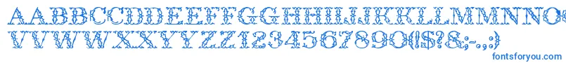 GeIronWorks Font – Blue Fonts on White Background