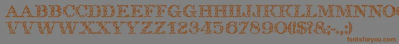 GeIronWorks-Schriftart – Braune Schriften auf grauem Hintergrund