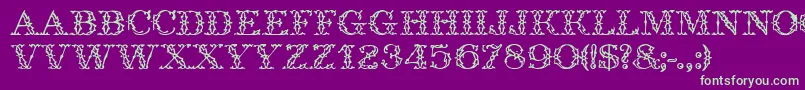 GeIronWorks Font – Green Fonts on Purple Background