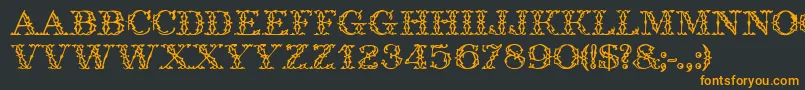 GeIronWorks Font – Orange Fonts on Black Background