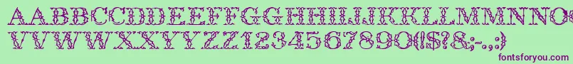 GeIronWorks Font – Purple Fonts on Green Background