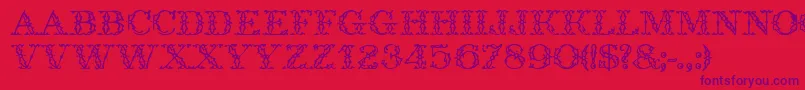 GeIronWorks Font – Purple Fonts on Red Background