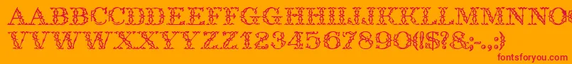 GeIronWorks Font – Red Fonts on Orange Background