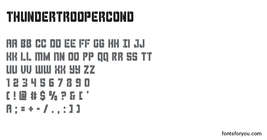Schriftart Thundertroopercond – Alphabet, Zahlen, spezielle Symbole