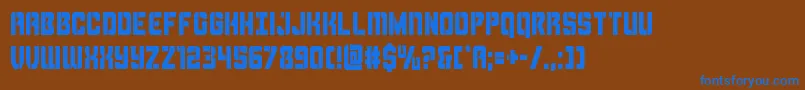 Thundertroopercond Font – Blue Fonts on Brown Background
