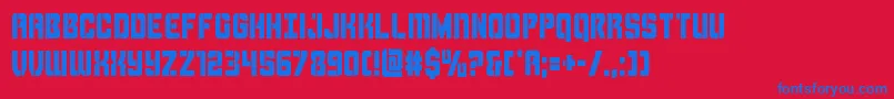 Thundertroopercond-Schriftart – Blaue Schriften auf rotem Hintergrund