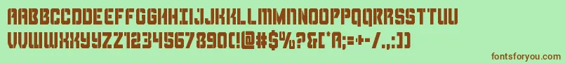 Thundertroopercond Font – Brown Fonts on Green Background