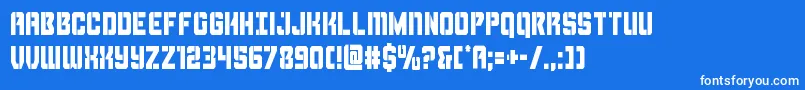 フォントThundertroopercond – 青い背景に白い文字