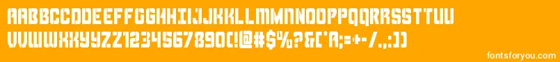 Thundertroopercond-Schriftart – Weiße Schriften auf orangefarbenem Hintergrund