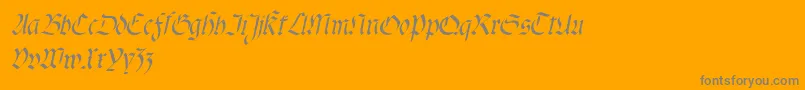 Fractaitalic-Schriftart – Graue Schriften auf orangefarbenem Hintergrund