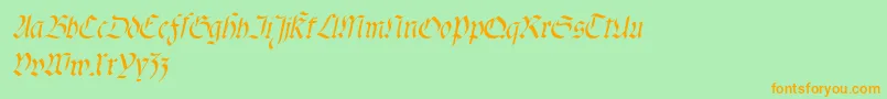 Fractaitalic Font – Orange Fonts on Green Background