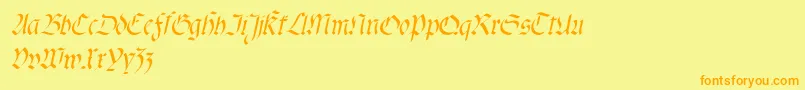 Fractaitalic Font – Orange Fonts on Yellow Background