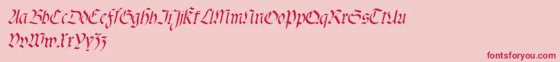 Fractaitalic-Schriftart – Rote Schriften auf rosa Hintergrund