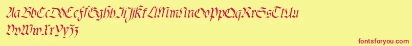 Fractaitalic Font – Red Fonts on Yellow Background