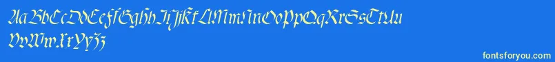 Fractaitalic Font – Yellow Fonts on Blue Background