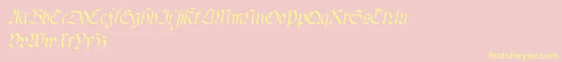 Fractaitalic Font – Yellow Fonts on Pink Background