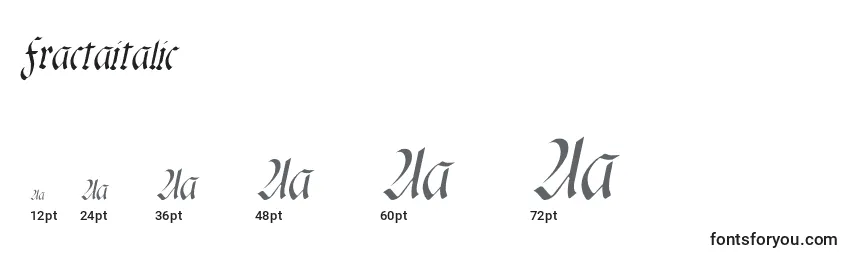 Größen der Schriftart Fractaitalic