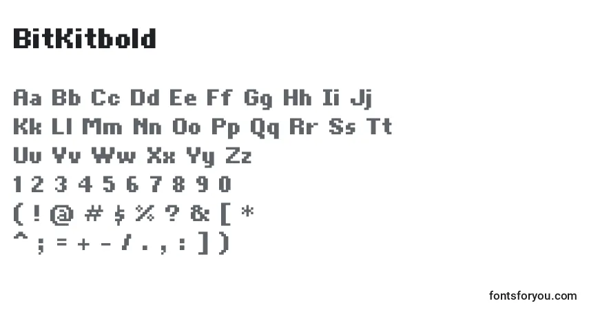 A fonte BitKitbold – alfabeto, números, caracteres especiais