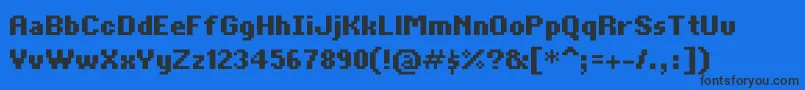 BitKitbold Font – Black Fonts on Blue Background