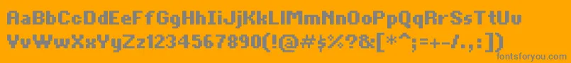 BitKitbold-Schriftart – Graue Schriften auf orangefarbenem Hintergrund