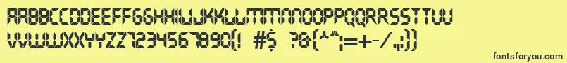 DsCrystal Font – Black Fonts on Yellow Background