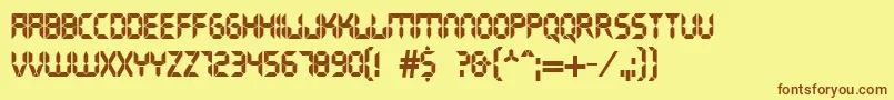 DsCrystal Font – Brown Fonts on Yellow Background