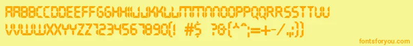 DsCrystal Font – Orange Fonts on Yellow Background